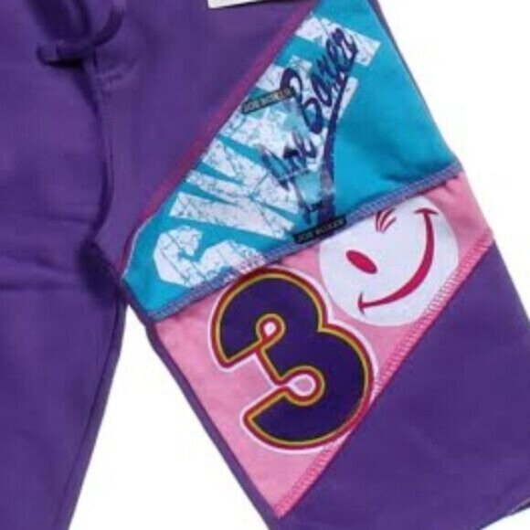 Joe Boxer Size 12M Sweatpants Infant Baby Girls Pants Purple Elastic Waist NEW - Picture 2 of 6